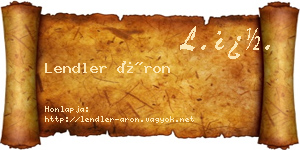 Lendler Áron névjegykártya