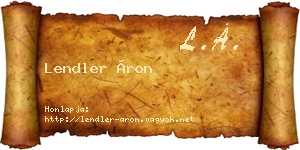 Lendler Áron névjegykártya